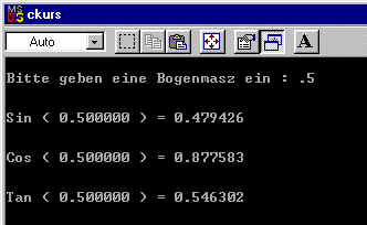 Screenshot des ausgefhrten Programms