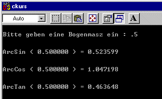 Screenshot des ausgefhrten Programms