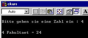 Screenshot des ausgefhrten Programms